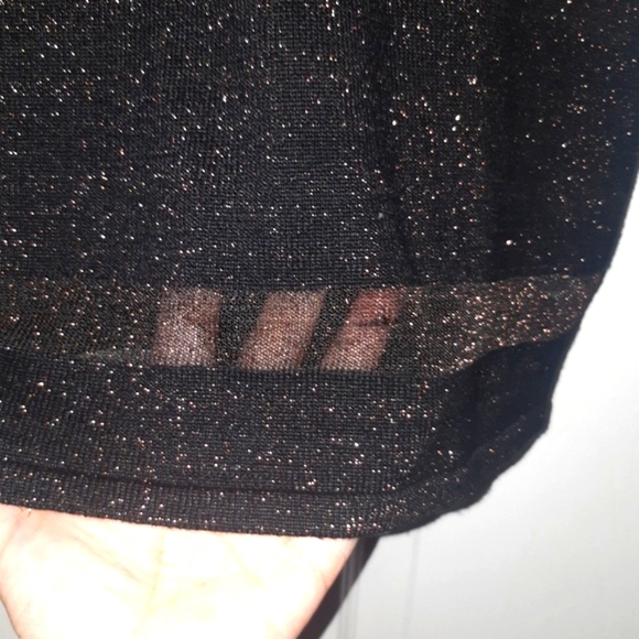 (XS)🌼🤎Dynamite Lurex Bodycon Dress with Sheer Details Blk/Copper Metallic🌼🤎 - Picture 5 of 8
